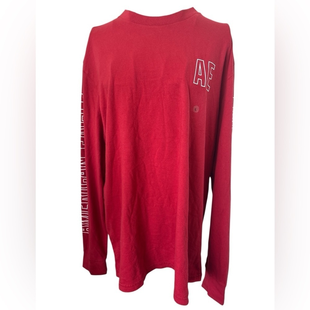 American Eagle Long Sleeve Cotton Tee, Red, Size L, NWOT